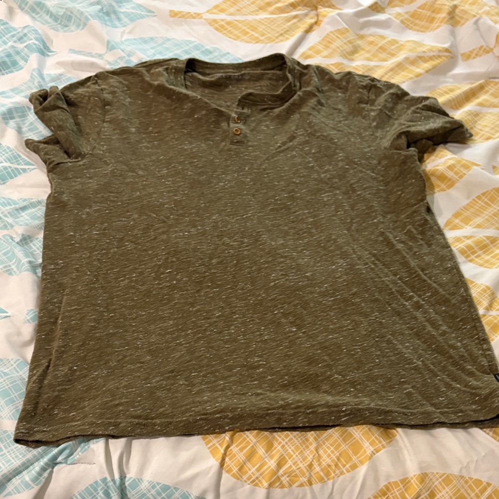 Lucky Brand Olive Short Sleeve Henley